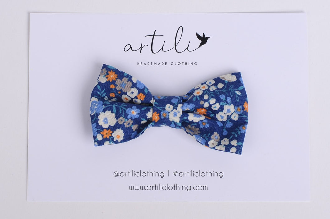 Mini Bow- Blue Garden