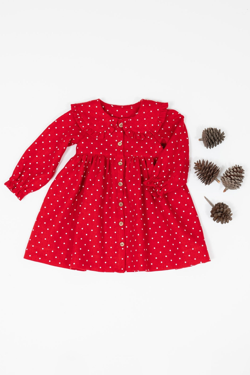 Nostalgia Dress- Red Polka Dot (Επιλογή Υφασμάτων)
