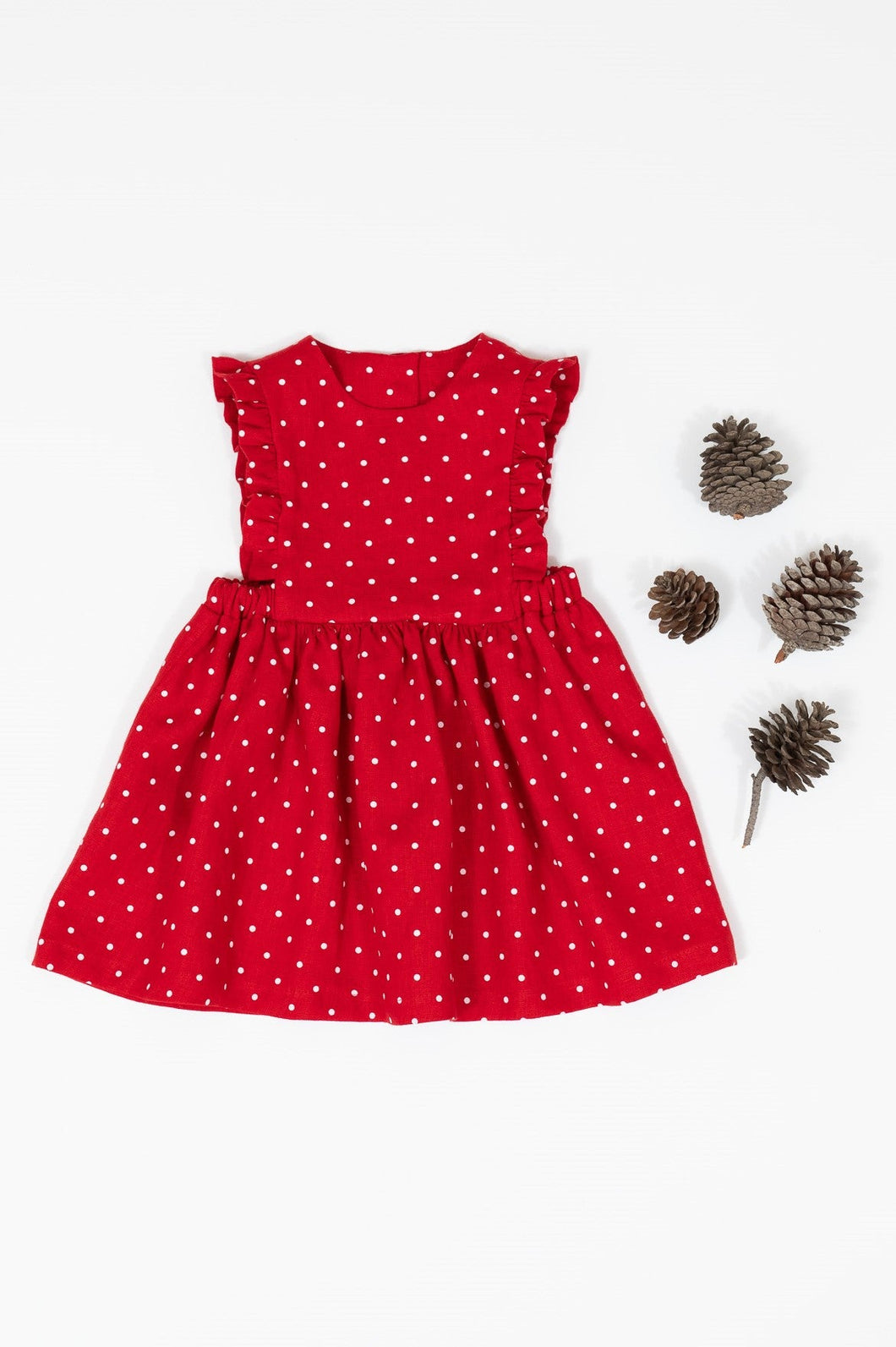 Zoe Dress- Red Polka Dot (Επιλογή υφασμάτων)