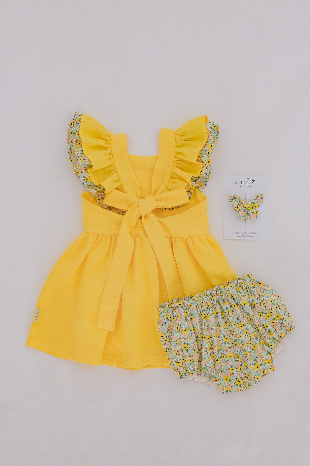 Aelia Dress -Yellow Linen